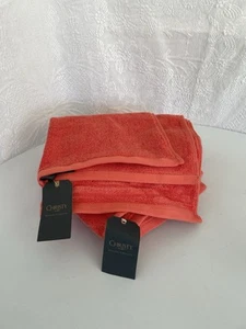 Christy Hand Towel x 2 ‘Adelaide’ Paprika Orange 100% Pima Cotton BNWT 50 x 90cm - Picture 1 of 7