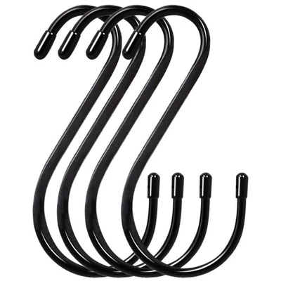 6 Inch Large S Hooks 4-Pack Heavy Duty Viny Coated Steel Hooks for Hanging - Image 1 of 4