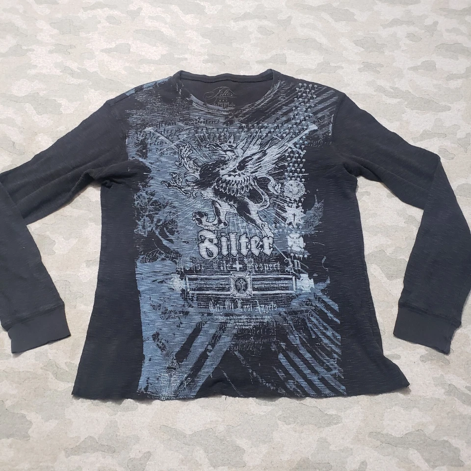 Camisa Filter Para Hombre Grande Azul Pullover Manga Larga Térmica Foto 1 de 4