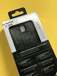 Case Samsung J7 2018 Smartphone GHOSTEK IRON ARMOR Tempered Glass Black New - Picture 1 of 6