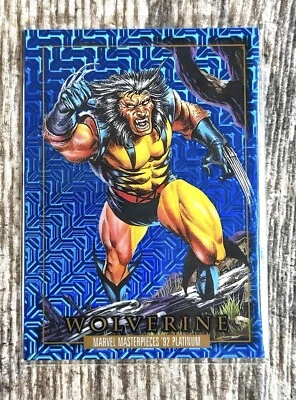 2024 MARVEL MASTERPIECES 1992 '92 PLATINUM WOLVERINE BLUE TRAXX PARALLEL HOLO 94 - Image 1 of 2
