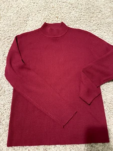 VTG Rena Rowan for Saville Lambswool Blend Sweater Small Cable Knit berry red - Picture 1 of 2