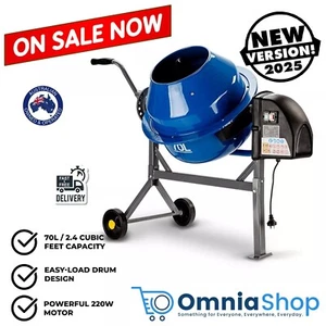 Portable Cement Concrete Mixer Electric Construction Machine No-jam Tool 220W AU - Picture 1 of 13