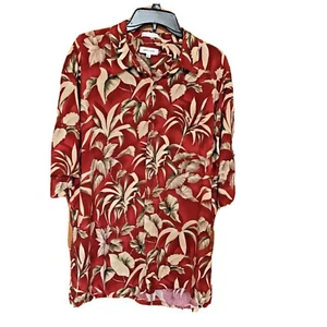 Pierre Cardin Men’s XXL Aloha Hawaii Red Button Up S/S Shirt Rayon Pocket VTG - Picture 1 of 7