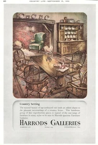 1950 Harrods Furniture Galleries Original Full Page Advert Knightsbridge - Picture 1 of 1