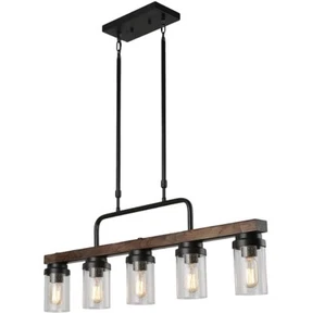 Anmytek Kitchen Island Pendant Lighting with Bubble Glass shade industrial - Picture 1 of 11
