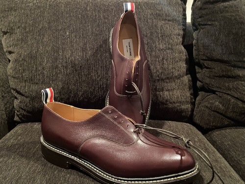 Thom Browne Leather Plain Oxford Calf Leather Shoes US Size 10 New with Tags