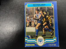 1986 SCANLENS CARD NO.114 MATTHEW LARKIN NORTH MELBOURNE