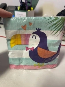 Pineapple N Friends Beverage Napkins Paper 16ct. Birthday Luau Tableware New!!! - Picture 1 of 2