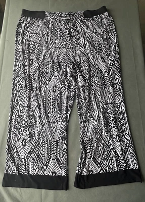 Ruby RD Women 3XL BLACK & WHITE PANTS GEOMETRIC WILD ARTSY - Image 1 of 4