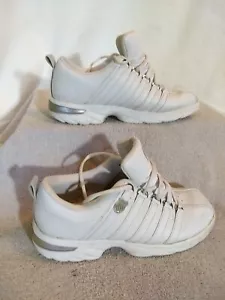 K-Swiss Unisex Varsity White Leather Shoes, Size: 5.5 #JP9-33 - Picture 1 of 8