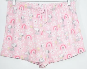 Munki Munki Peanuts Snoopy Woodstock Pink Lounge Pajama Drawstring Shorts (L) - Picture 1 of 4