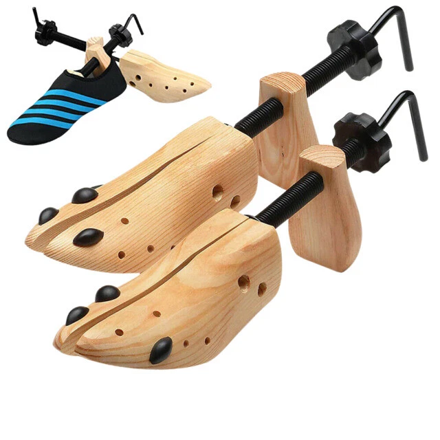 One Pair 2-way Wooden Adjustable Shoe Stretcher for Men Women Size 9-13 BA
