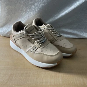 bebe Women’s Shoes Sneakers Size 9.5 Tan / White - Picture 1 of 11