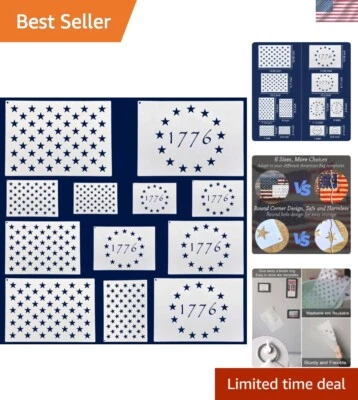 Plantillas Estrella Patriótica: 50 Estrellas y Plantillas 1776 - Ideal para el Día de la Independencia Foto 1 de 4