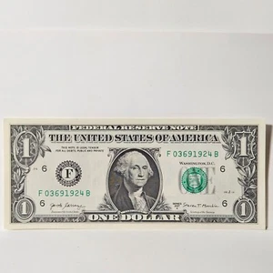 Billete de cumpleaños de $1 billete de un dólar F03691924B sin circular (año final 1924) - Imagen 1 de 1