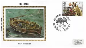 Fishing Boat Profession Fisherman Ship Seine Fishing GB Colorano Silk FDC 1981 - Picture 1 of 1