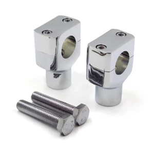 1" Handlebar Riser Clamp Chrome Motorcycle Riser Mount Universal Fit For Metrics - Picture 1 of 3