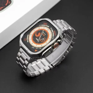 For Apple Watch Ultra 1 2 3 49mm Stainless Steel Band+TPU Case 7 6 5 4 3 SE 44mm - Picture 1 of 15