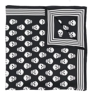 ALEXANDER McQUEEN SKULL LOGO SCARF FOULARD SETA MADE IN ITALY 5909293001Q1078 - Imagen 1 de 4