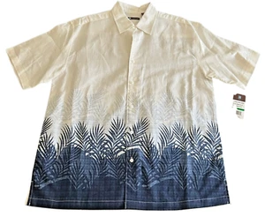 Centro Men's Linen Short Sleeve Hawaiian Casual Button Down Shirt Size XL NEW - Picture 1 of 11