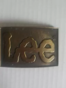 METAL VINTAGE LEE BELT BUCKLE AGE BRONZE LOOK - Imagen 1 de 2