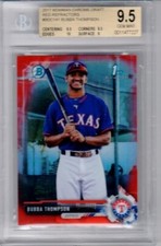 2017 Bowman Chrome Draft Red Refractor BUBBA THOMPSON Ref 3/5 SP BGS 9.5