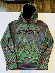 Boys Small Spider Multicolored Striped Hooded Sweatshirt - Small - Picture 1 of 6