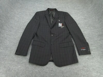 Linea Uomo Jacket Mens 38 Long Black Button Suit Wool Modern Fit Adult 38 L - Image 1 of 4
