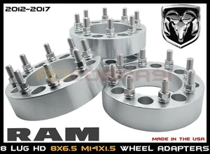 8x6.5 Wheel Adapters 3" Fits 2012-2017 RAM 2500 & 3500 - Picture 1 of 8