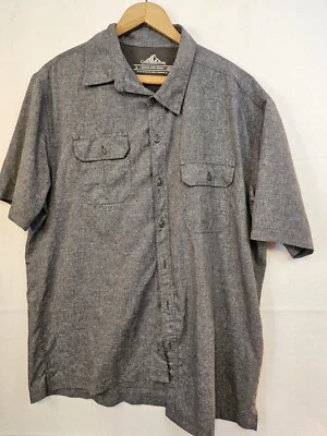 Croft & Barrow Quick Dry Shirt Mens L Gray Vented Button Up Short Sleeve Pockets - Image 1 of 4