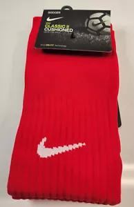 NEW Nike Classic II Cushion Over-the-Calf Soccer Football Socks Red/White Mens M - Picture 1 of 7