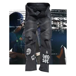 new Watch Dogs Jeans Men Pants Marcus Holloway Black Apparel Dedsec Costume Hot - Picture 1 of 5