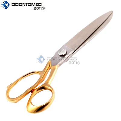 10.5" Stainless Tailor Scissor Gold Sewing Dressmaking Upholstery Fabric Shears - Image 1 of 2