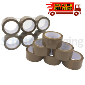 36 Rolls of LOW NOISE BROWN TAPE 48mm x 66M LONG LENGTH PACKING PARCEL TAPE