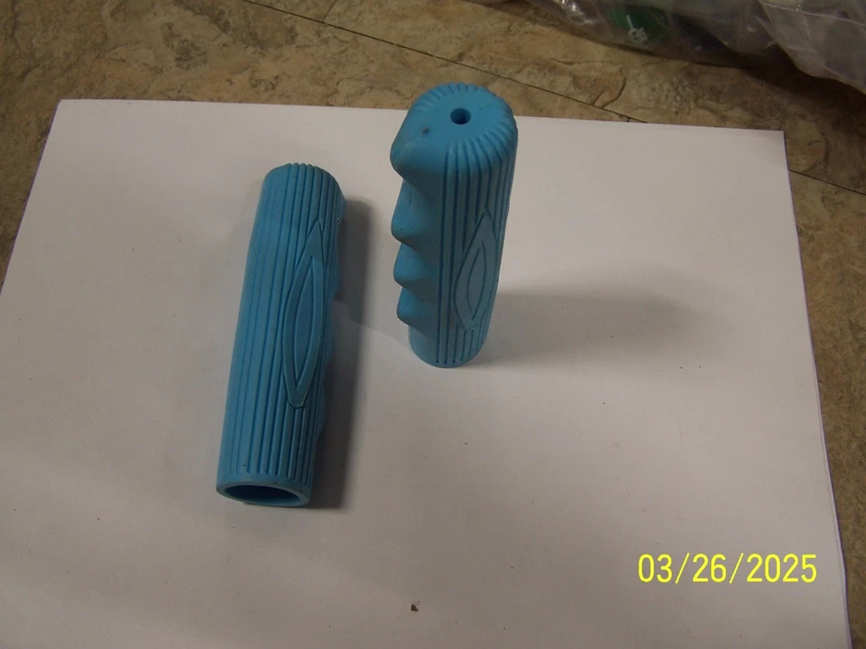Vintage Style Bicycle Handlebar Grips New Blue Soft Touch  4 1/2" X  7/8" - Image 1 of 1