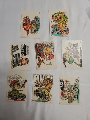 老式 20 世纪 70 年代 Hot Rod Monster 贴纸卡套装(奇怪杆/怪轮风格)8 — 第 1/4 张图片