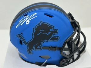 Jahmyr Gibbs Autographed Detroit Lions Rave Mini Helmet !! Fanatics - Picture 1 of 2