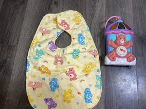 Vintage Y2K Care Bears Love A Lot Bear Musical Carousel Toy And Baby Bib - Picture 1 of 8