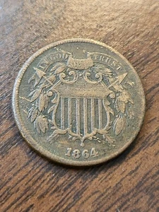 1864 2 Cent Piece  - Picture 1 of 6