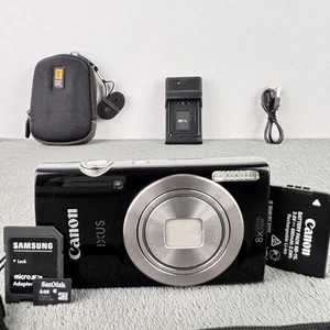 Canon IXUS 185 20 MP 8x Zoom Digital Compact Camera Set - Black Y2K Digicam - Bild 1 von 18