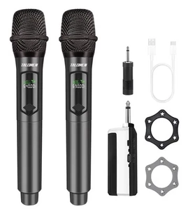 Talomen Mic K60 Handheld Wireless Dynamic Vocal Microphone set of 2 New - Picture 1 of 9