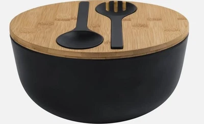 Ensaladera de fibra de bambú LOVYANXUE con servidores de 10 pulgadas con tabla de cortar Foto 1 de 4