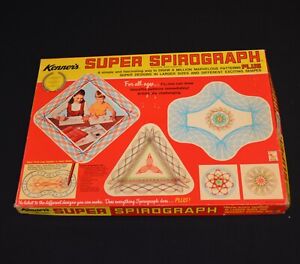 VINTAGE 1969 KENNER SUPER SPIROGRAPH COMPLETE DRAWING SET 1st EDITION BLUE TRAY