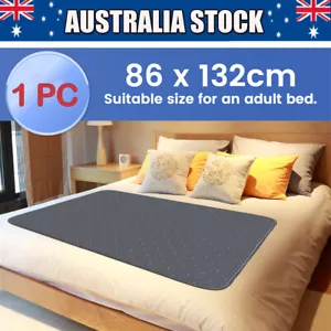 Washable Absorbent Incontinence Bed Pad Sheet Mattress Protector Reusable - Picture 1 of 11