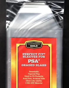50 Cardboard Gold PERFECT FIT SLEEVES for PSA GRADED SLABS-NO PSA LOGO  2mil NEW - Picture 1 of 1
