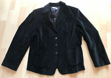 Blazer Jacke mit Nadelstreifen von Nadine H, schwarz, Samt, Gr. XL, Stretch
