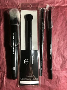 E.l.f. LOT(4) Flawless Concealer Brush, Pointed Powder Brush & 2x Smudge Brush - Picture 1 of 2