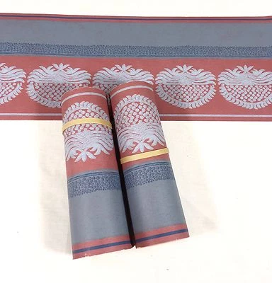 "Lote de bordes de papel tapiz rojo azul a rayas geométricas 22 yardas 6,8""" Foto 1 de 3