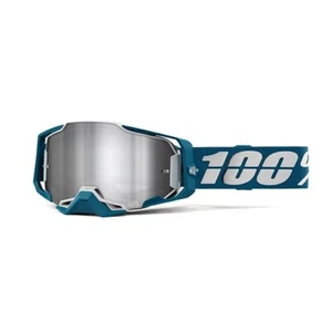 Maschera 100% Armega Albar Lente a Specchio Argento Motocross e Enduro - Foto 1 di 1